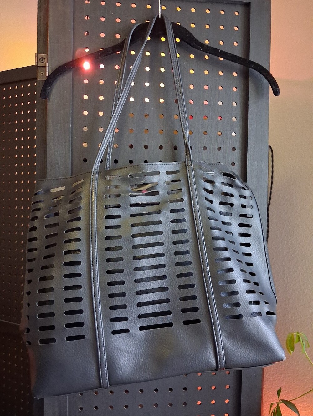 Black Perforated Tote Bag - Sleek Everyday Carry